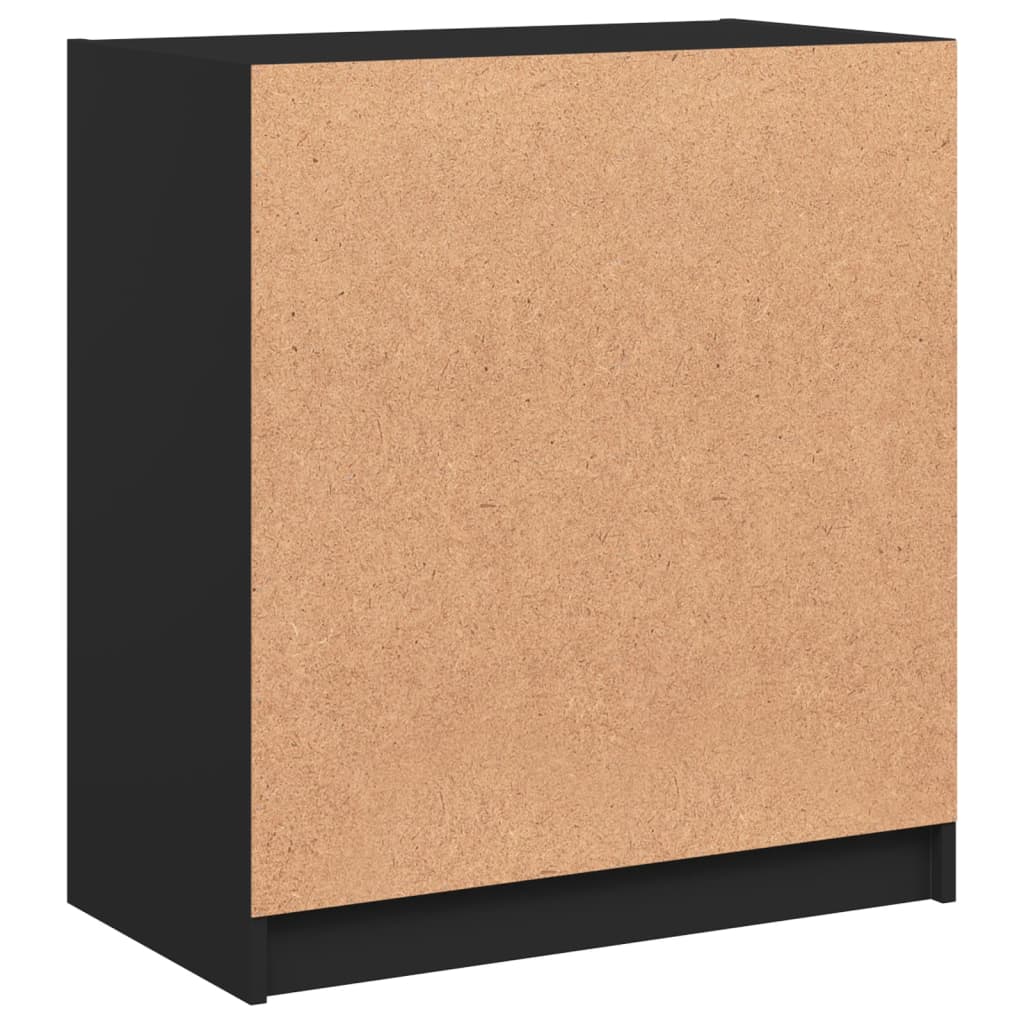 vidaXL Armário de apoio c/ portas de vidro 68x37x75,5 cm preto