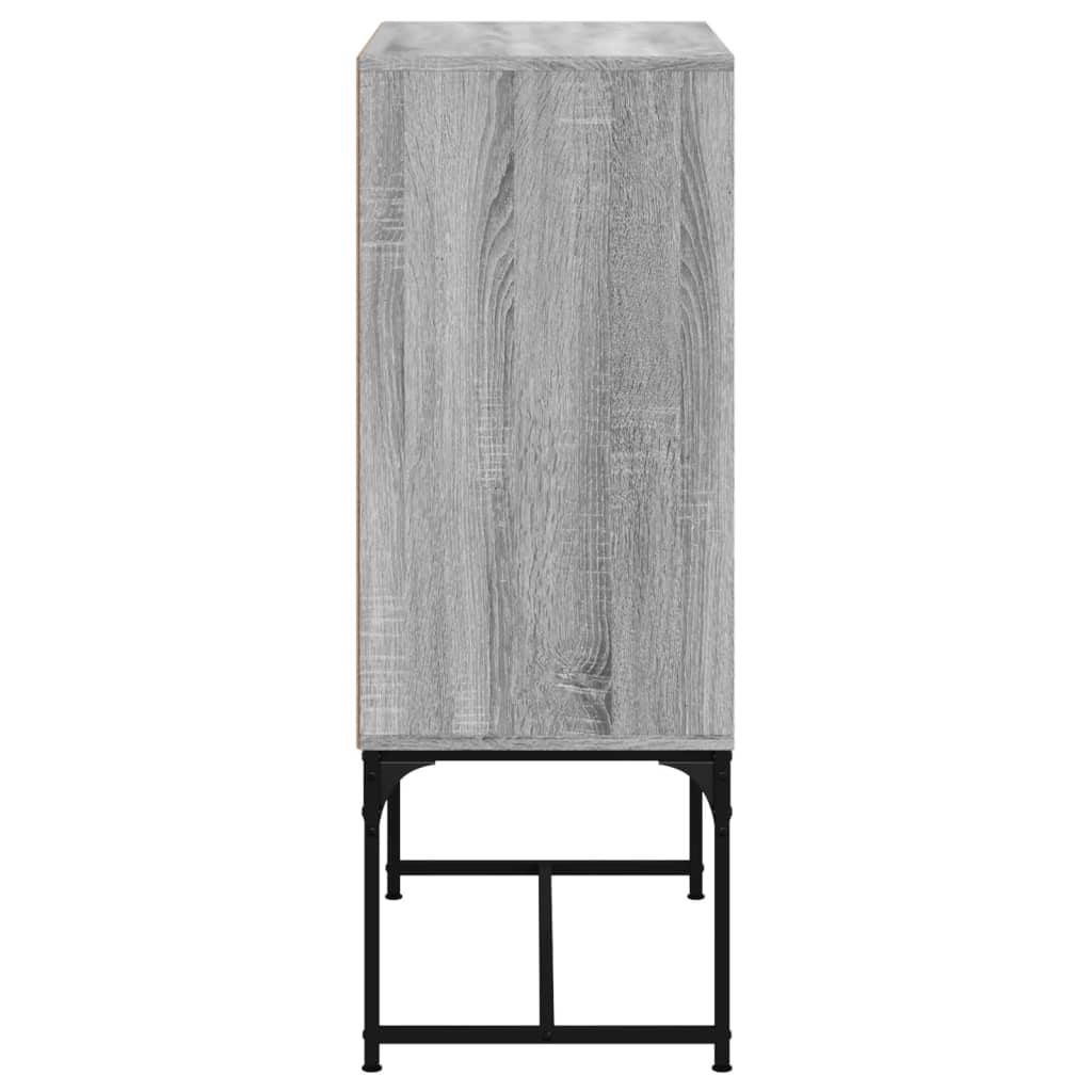 vidaXL Armário de apoio c/ portas de vidro 69x37x100 cm cinza sonoma