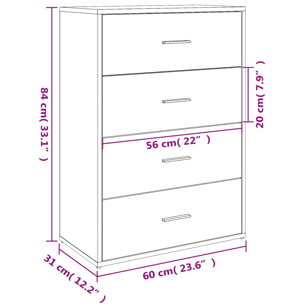 vidaXL Aparadores 2 pcs 60x31x84cm derivados madeira carvalho castanho