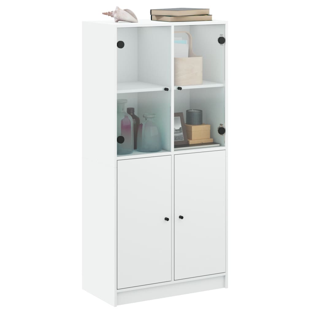 vidaXL Armário alto c/ portas 68x37x142 cm derivados de madeira branco