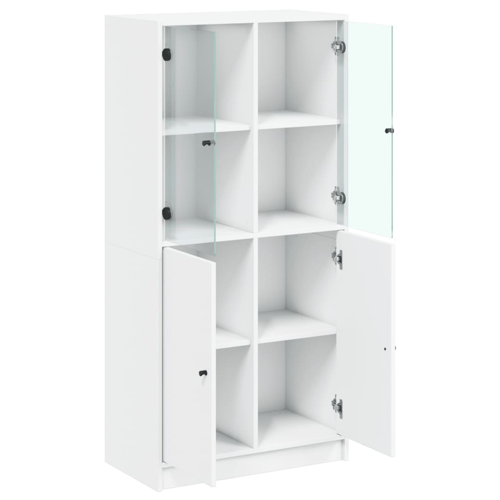 vidaXL Armário alto c/ portas 68x37x142 cm derivados de madeira branco