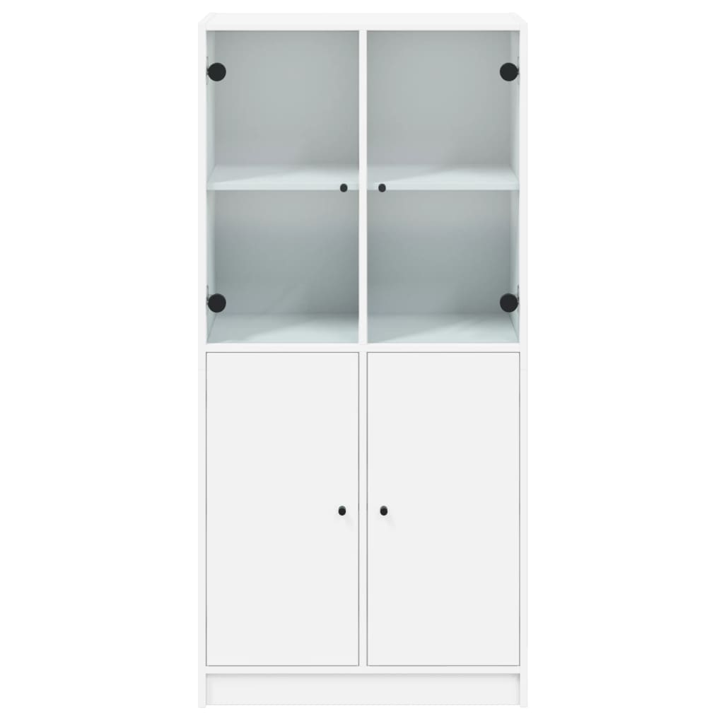 vidaXL Armário alto c/ portas 68x37x142 cm derivados de madeira branco