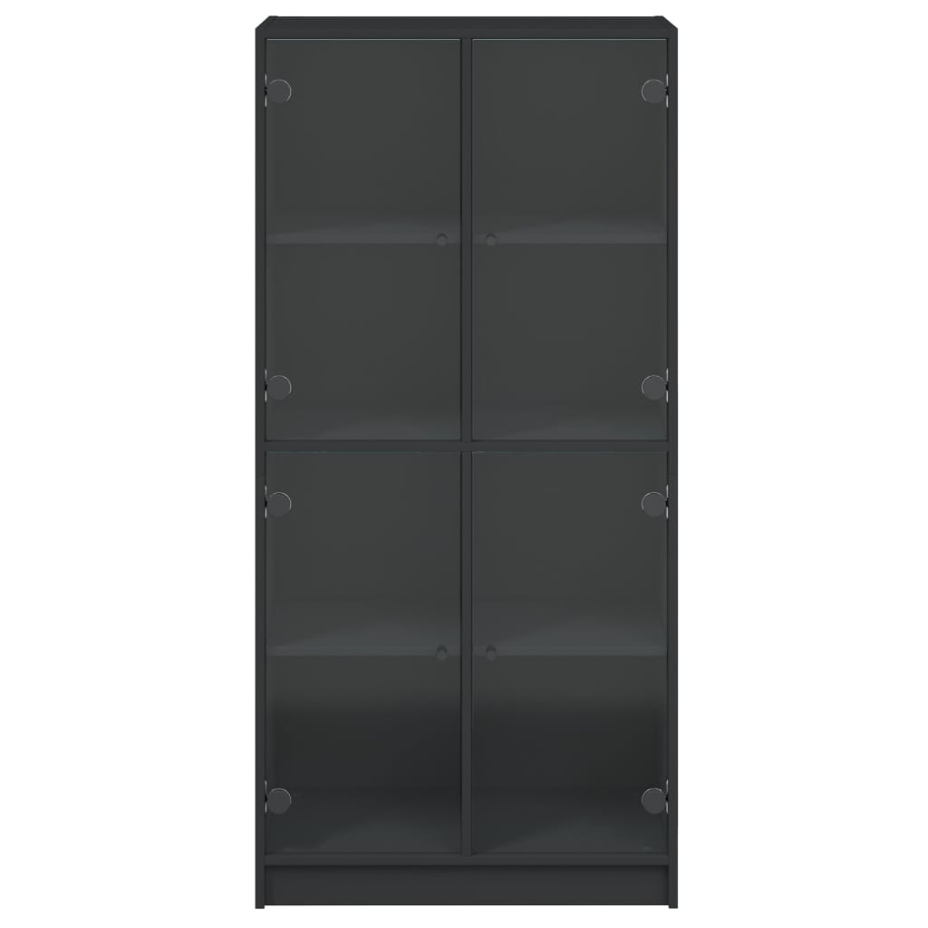 vidaXL Armário alto c/ portas 68x37x142 cm derivados de madeira preto