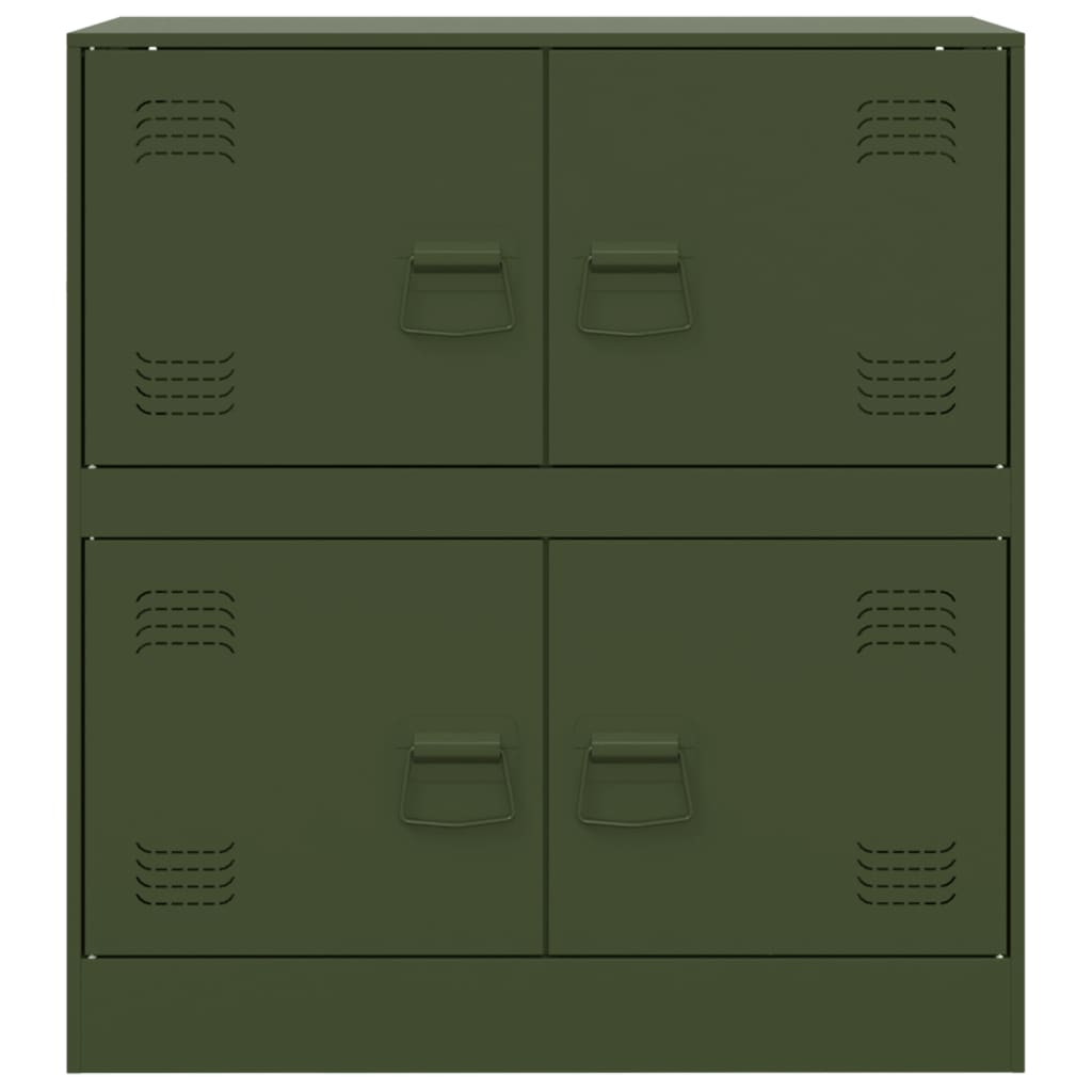 vidaXL Aparador 67x39x73 cm aço verde azeitona