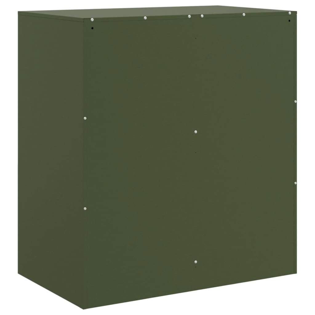 vidaXL Aparador 67x39x73 cm aço verde azeitona