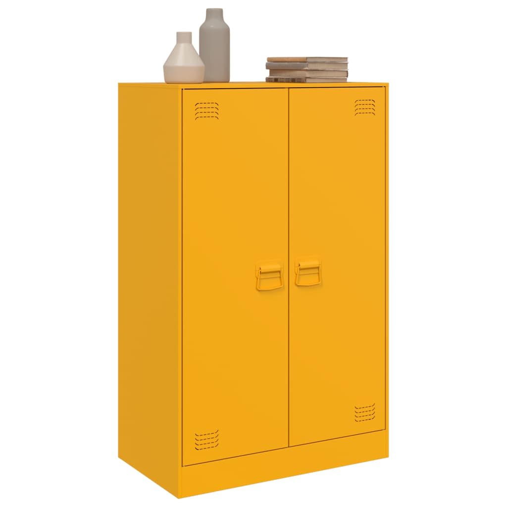 vidaXL Aparador 67x39x107 cm aço amarelo mostarda