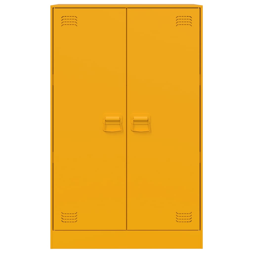 vidaXL Aparador 67x39x107 cm aço amarelo mostarda