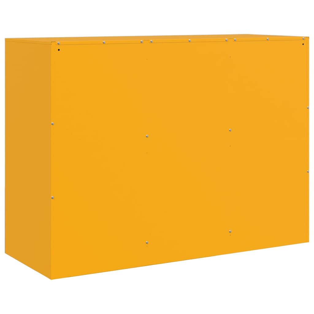 vidaXL Aparador 99x39x73 cm aço amarelo mostarda