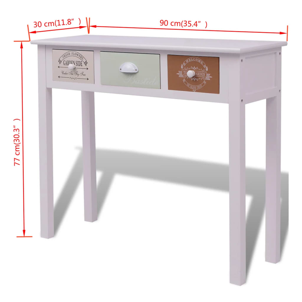 vidaXL Mesa consola estilo francês madeira