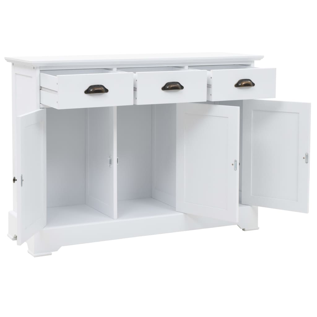 vidaXL Aparador com 3 portas em MDF e madeira de pinho 105x35x77,5 cm