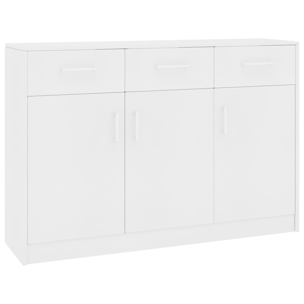 vidaXL Aparador 110x30x75 cm contraplacado branco