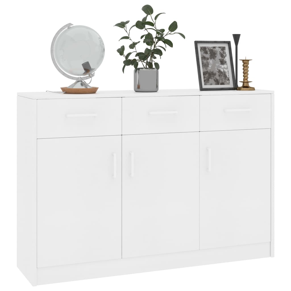 vidaXL Aparador 110x30x75 cm contraplacado branco