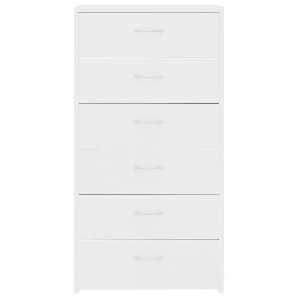 vidaXL Aparador com 6 gavetas 50x34x96 cm contraplacado branco