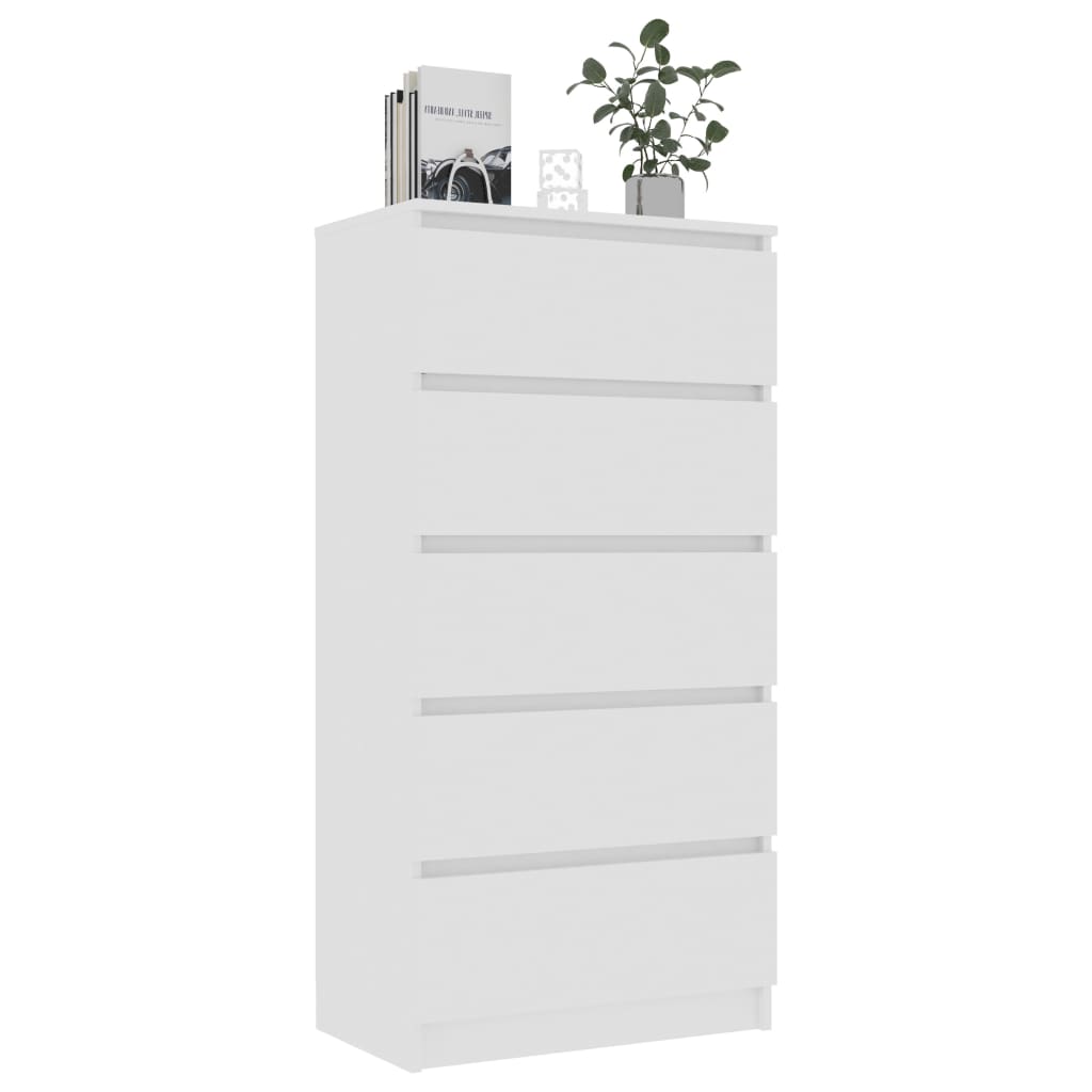 vidaXL Aparador c/ gavetas 60x35x121 cm contraplacado branco