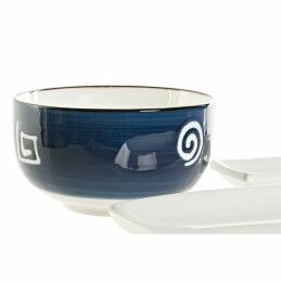 DKD Home Decor|Conjunto de sushi DKD Home Decor 33,5 x 34,5 x 9 cm Porcelana Branco Azul Marinho Oriental (33,5 x 34,5 x 9 cm)