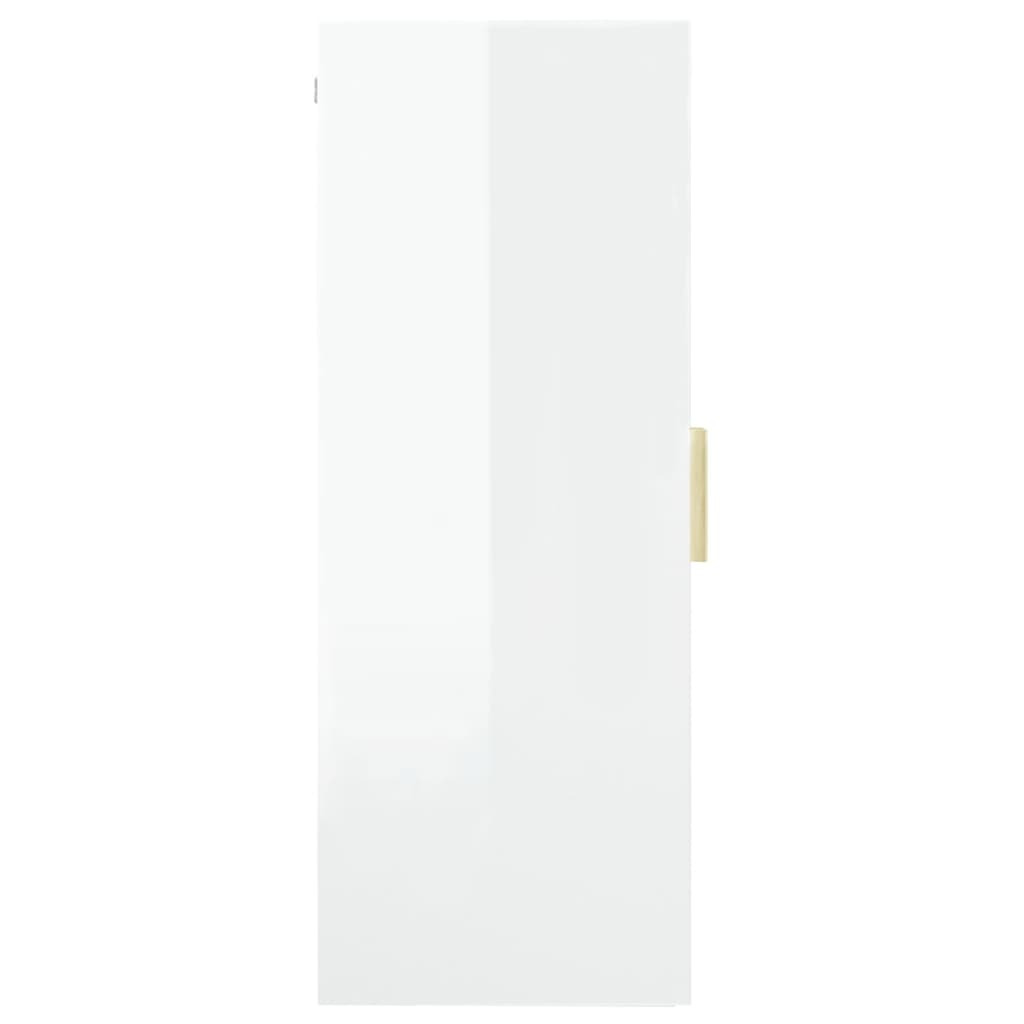 vidaXL Armário de parede suspenso 69,5x34x90 cm branco brilhante