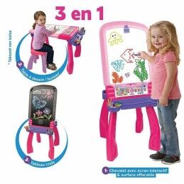 Vtech|Quadro interativo Vtech Magi chevalet interactif 3 en 1 rose (FR)