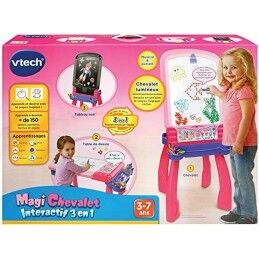 Vtech|Quadro interativo Vtech Magi chevalet interactif 3 en 1 rose (FR)