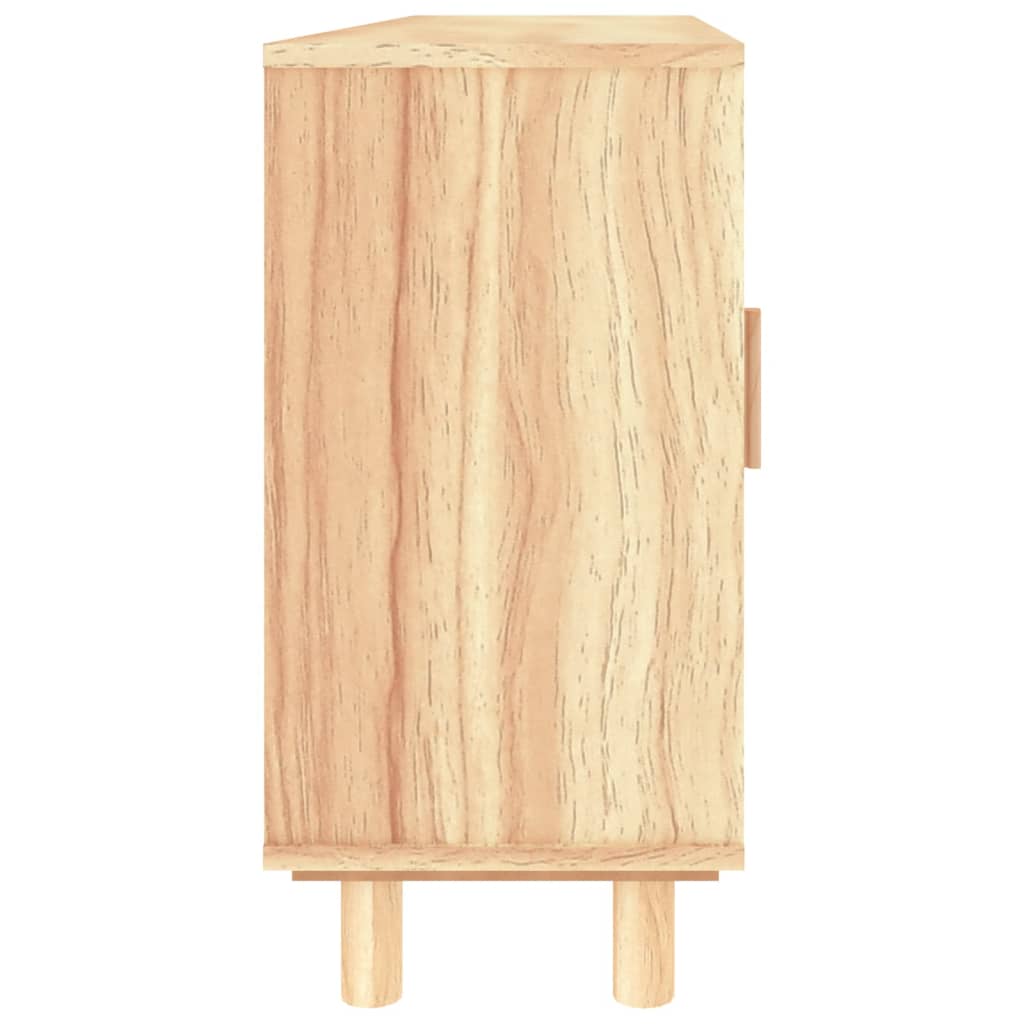 vidaXL Aparador 105x30x60 cm pinho maciço/vime natural castanho