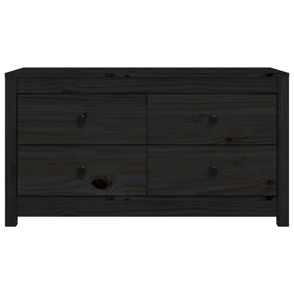 vidaXL Armário de apoio 100x40x54 cm pinho maciço preto