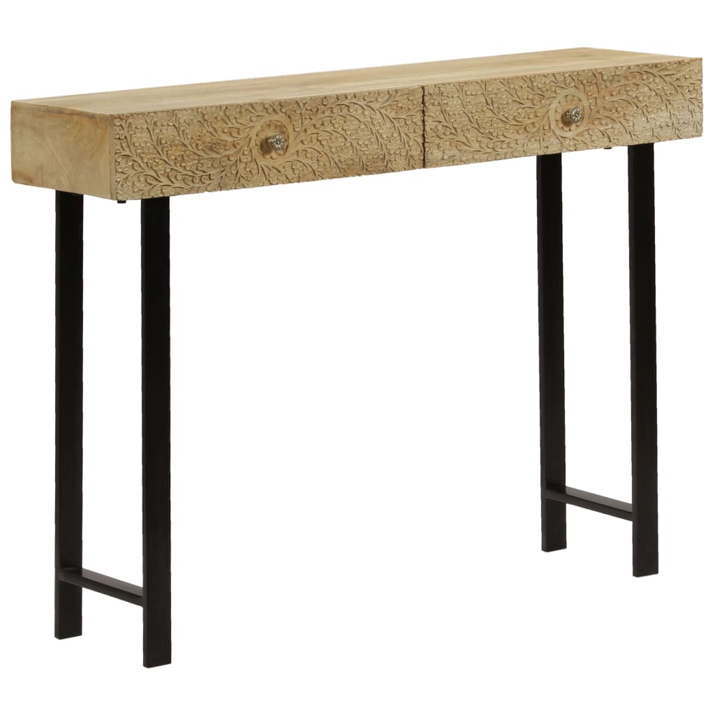 vidaXL Mesa consola madeira de mangueira maciça 102x30x79 cm