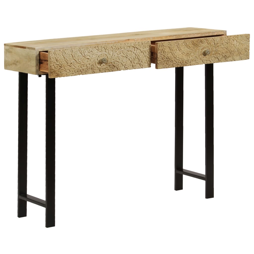 vidaXL Mesa consola madeira de mangueira maciça 102x30x79 cm