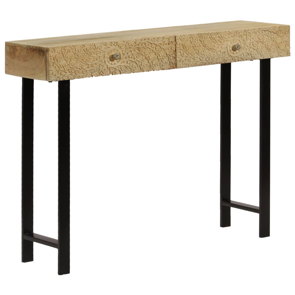 vidaXL Mesa consola madeira de mangueira maciça 102x30x79 cm