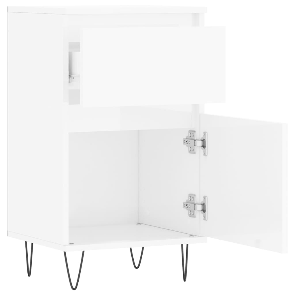 vidaXL Aparadores 2 pcs 40x35x70 cm deriv. de madeira branco brilhante