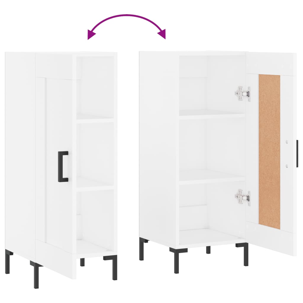 vidaXL Aparador 34,5x34x90 cm madeira processada branco