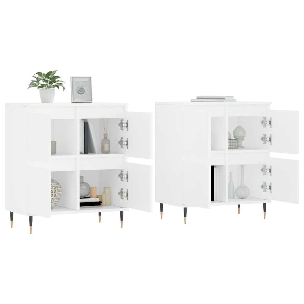 vidaXL Aparadores 2 pcs derivados de madeira branco