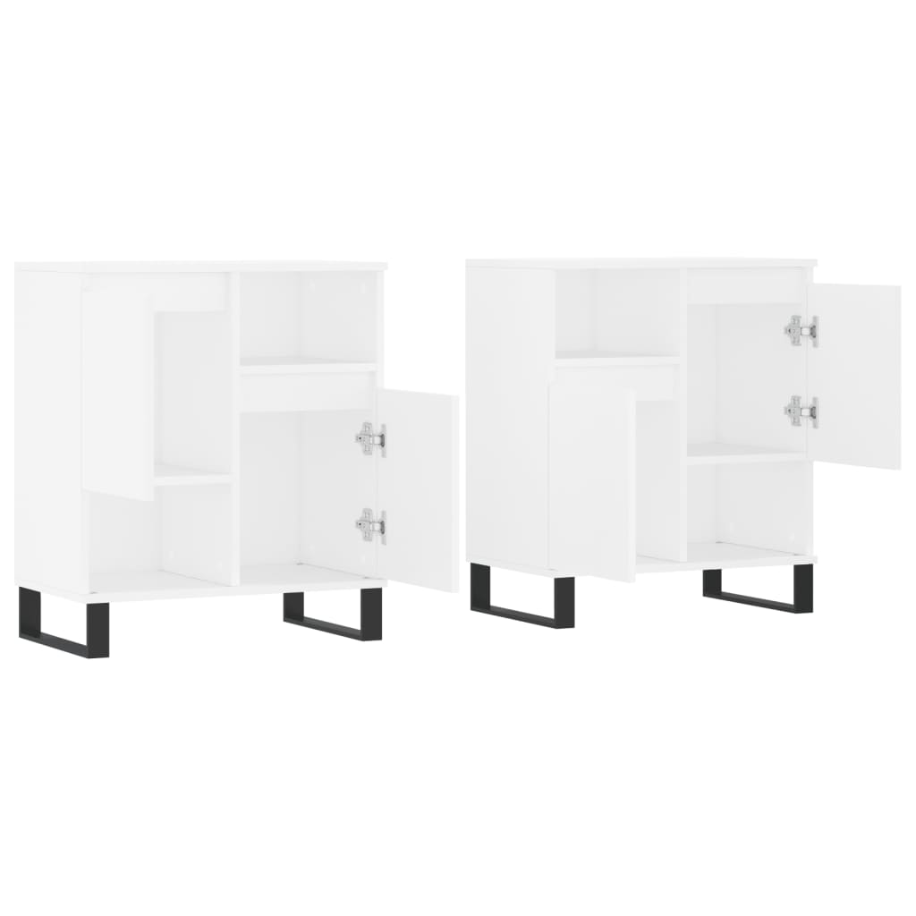 vidaXL Aparadores 2 pcs derivados de madeira branco