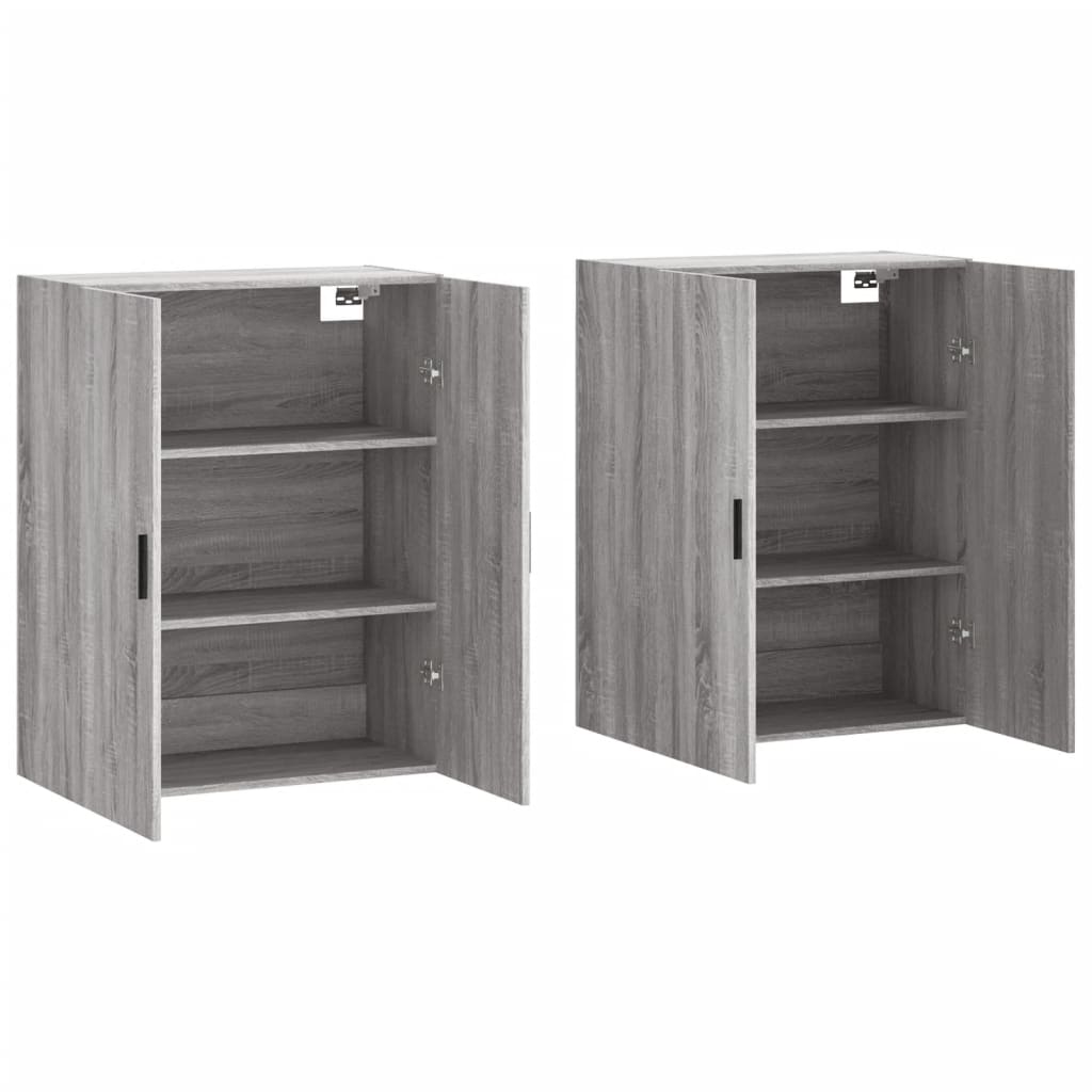 vidaXL Armários de parede 2 pcs 69,5x34x90 cm cinzento sonoma