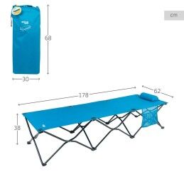 Aktive|Cama rebatível Aktive Azul Camping 178 x 62 x 38 cm 178 x 38 x 62 cm (2 Unidades)