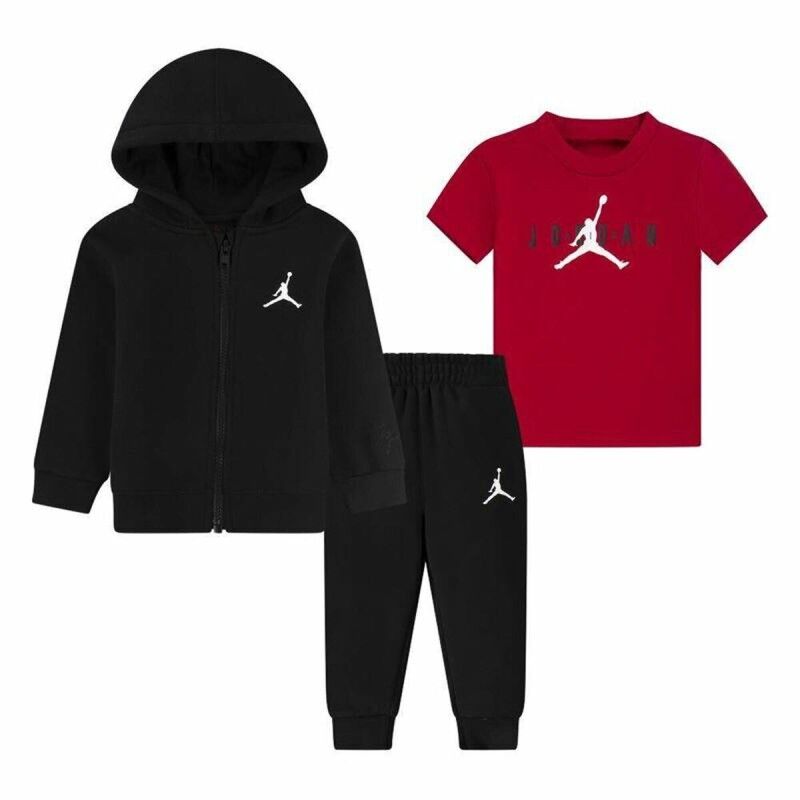 Jordan|Conjunto de Desporto para Bebé Jordan Essentials Fleeze Box Preto Vermelho