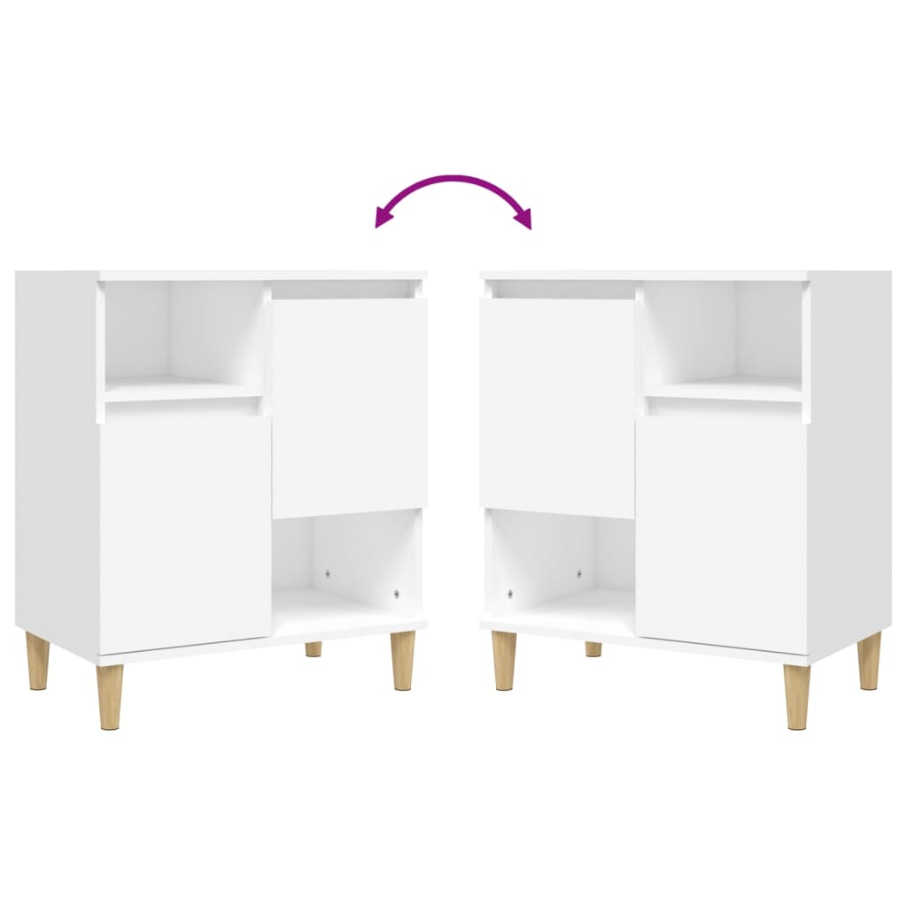 vidaXL Aparadores 2 pcs 60x35x70 cm derivados de madeira branco