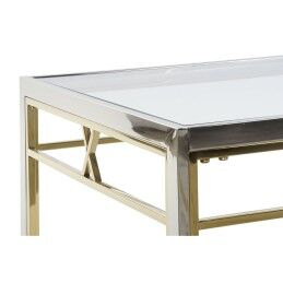 DKD Home Decor|Mesa de apoio DKD Home Decor Cristal Aço Prata (110 x 60 x 40 cm)