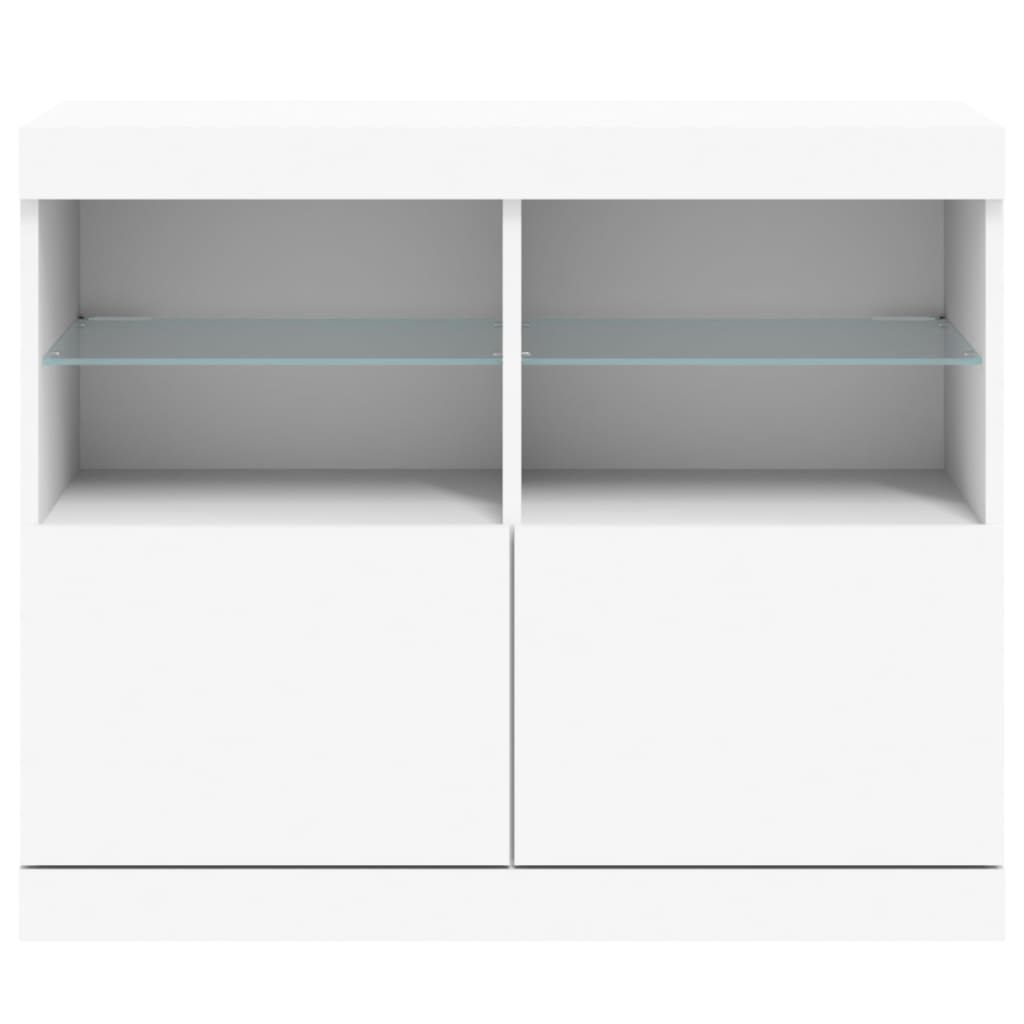 vidaXL Aparador com luzes LED 81x37x67 cm branco