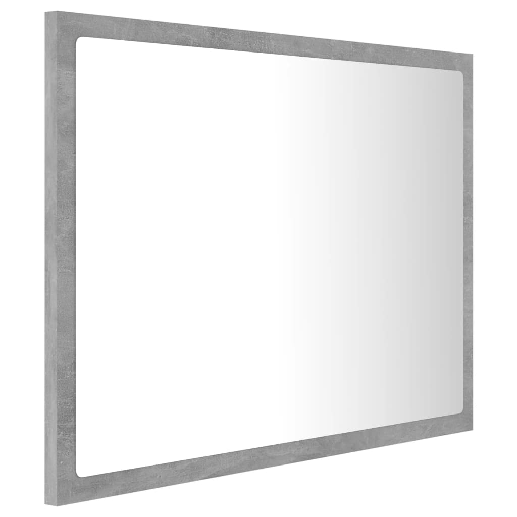 vidaXL Espelho casa de banho c/ LED 60x8,5x37cm acrílico cinza cimento