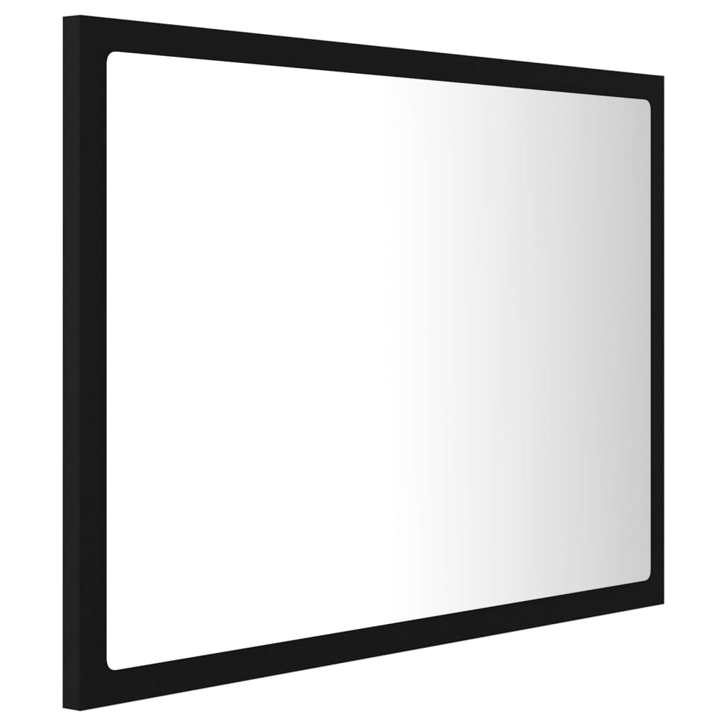 vidaXL Espelho de casa de banho com LED 60x8,5x37 cm acrílico preto