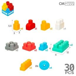 Color Block|Blocos de Construção Color Block Mala Carro de polícia 30 Peças (2 Unidades)