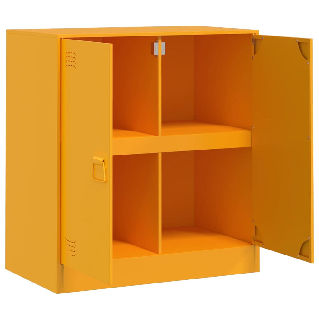 vidaXL Aparador 67x39x73 cm aço amarelo mostarda