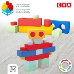 Color Block|Blocos de Construção Color Block 32 Peças EVA (4 Unidades)