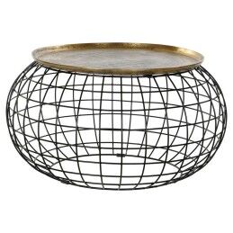 Gift Decor|Conjunto de 2 mesas Preto Dourado 50 x 50 x 50 cm