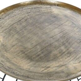 DKD Home Decor|Mesa de apoio DKD Home Decor 80 x 80 x 44 cm Preto Dourado Alumínio Plástico