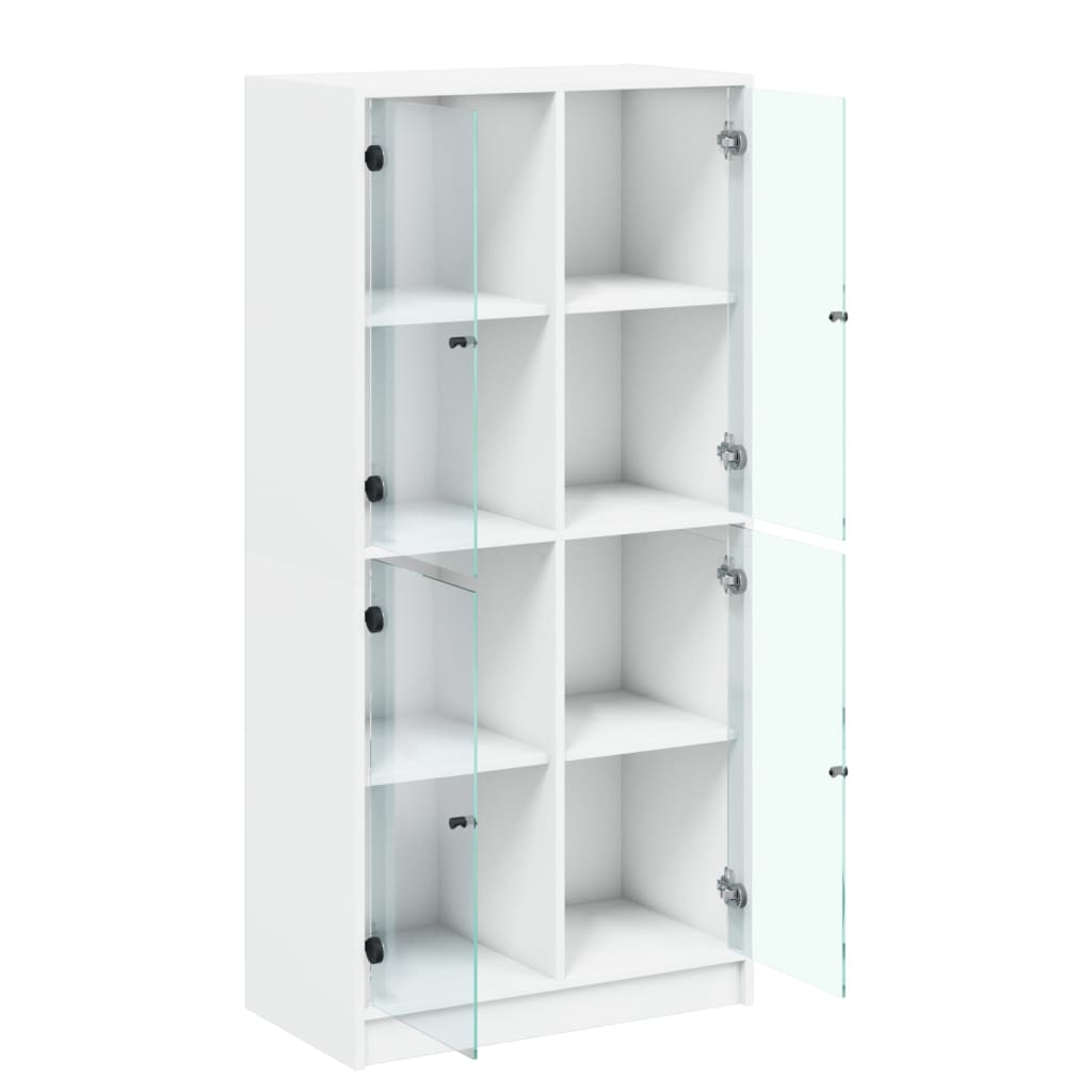 vidaXL Armário alto c/ portas 68x37x142 cm derivados de madeira branco