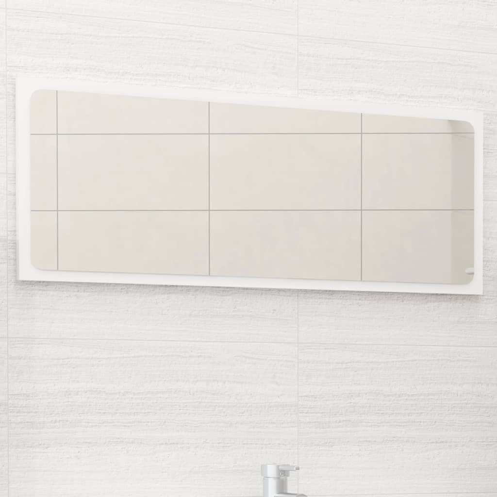 vidaXL Espelho de casa de banho 90x1,5x37 cm contraplacado branco