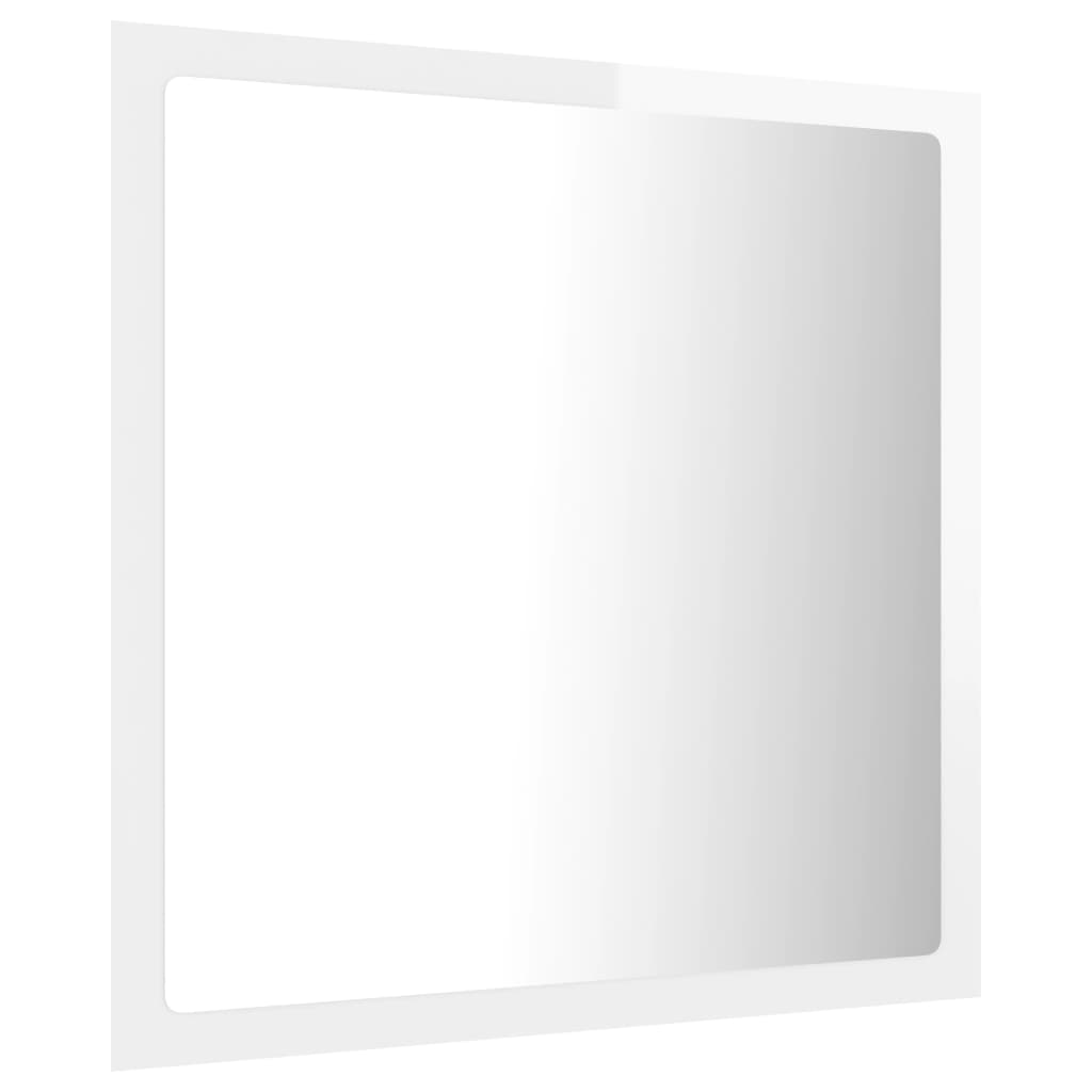 vidaXL Espelho casa banho c/ LED 40x8,5x37cm acrílico branco brilhante