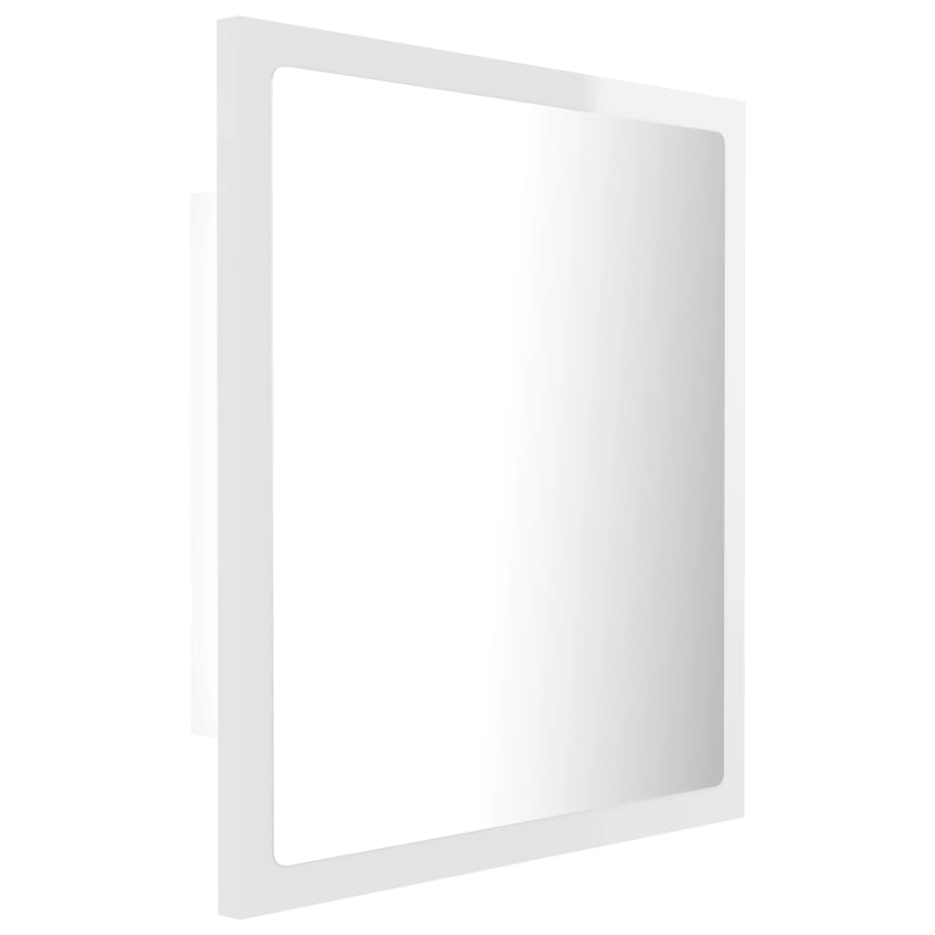 vidaXL Espelho casa banho c/ LED 40x8,5x37cm acrílico branco brilhante