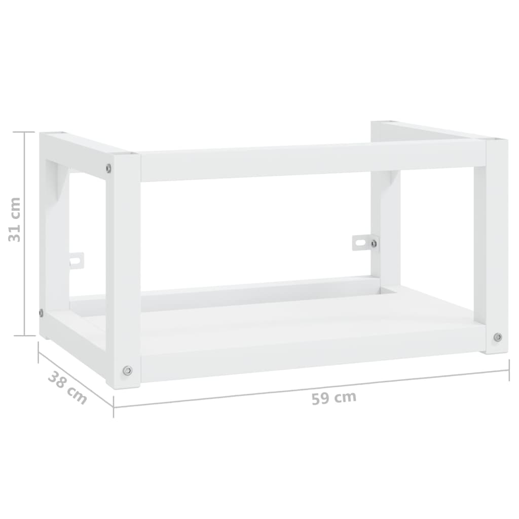 vidaXL Estrutura de parede p/ lavatório ferro 59x38x31 cm branco