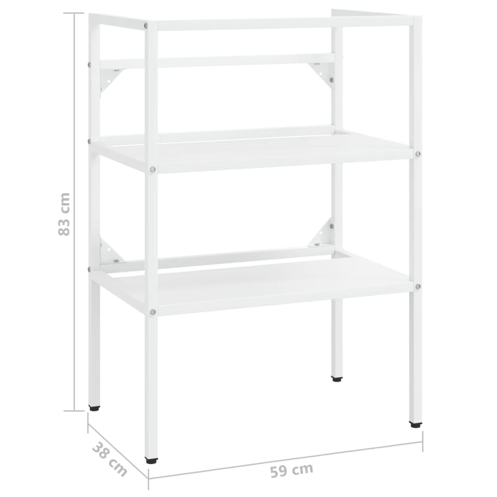 vidaXL Estrutura p/ lavatório casa de banho ferro 59x38x83 cm branco